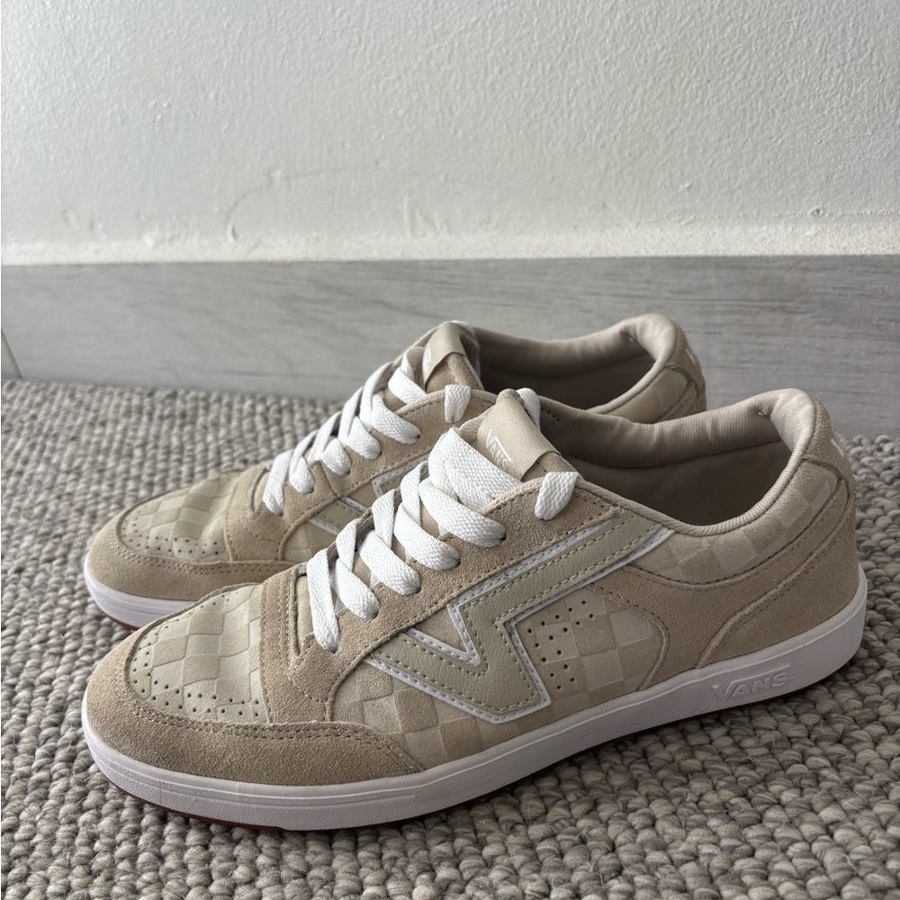 Cream Checkered Lowland Vans